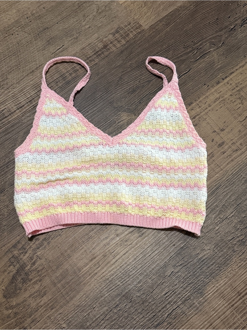 wild fable Pastel Pink, Yellow & White Striped Knit Tank